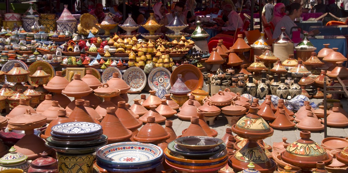 Morocco souk Meknes pottery